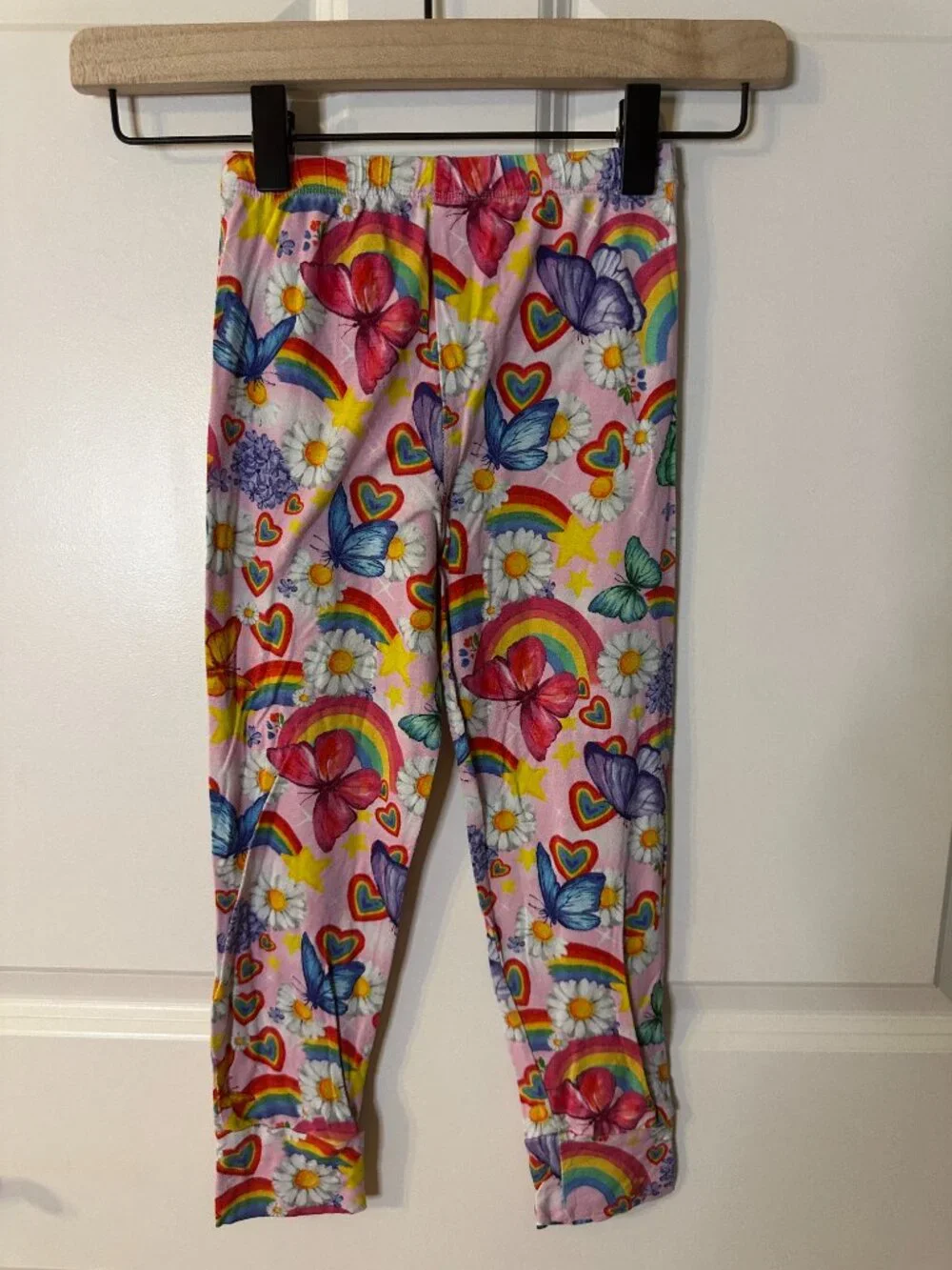 Posh Peanut Bamboo Rainbow Butterfly Daisy Pajama Pants Girls 7Y